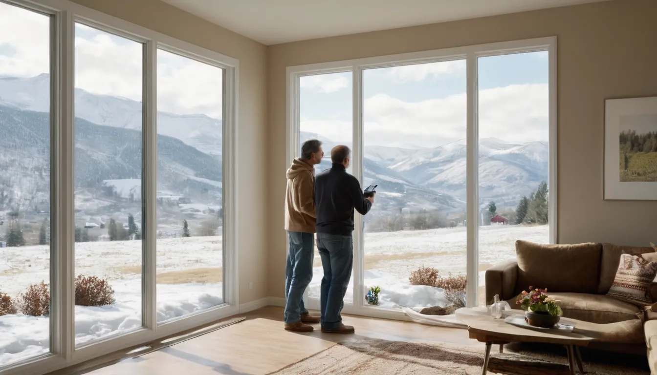 A bright, newly installed window in a Salt Lake City home with mountain light coming in